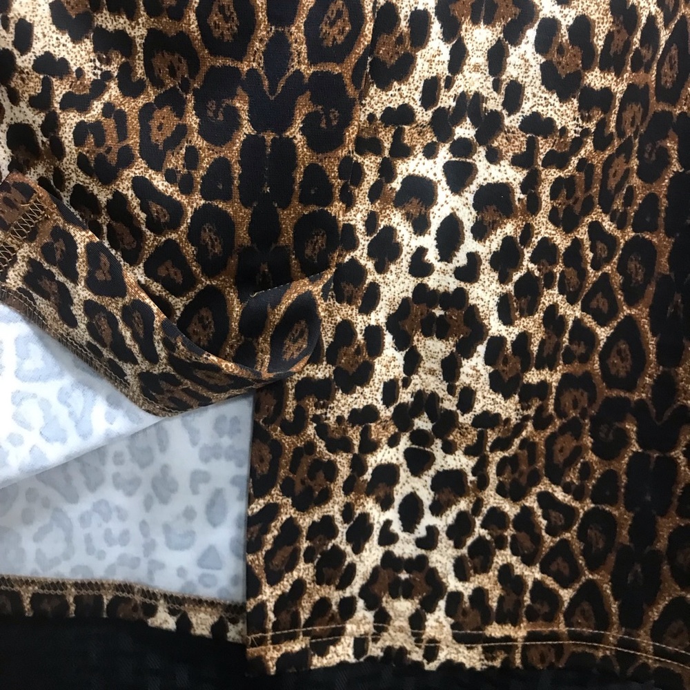 Leopard Print Aline Skirt With Split Size Xxl - image 4